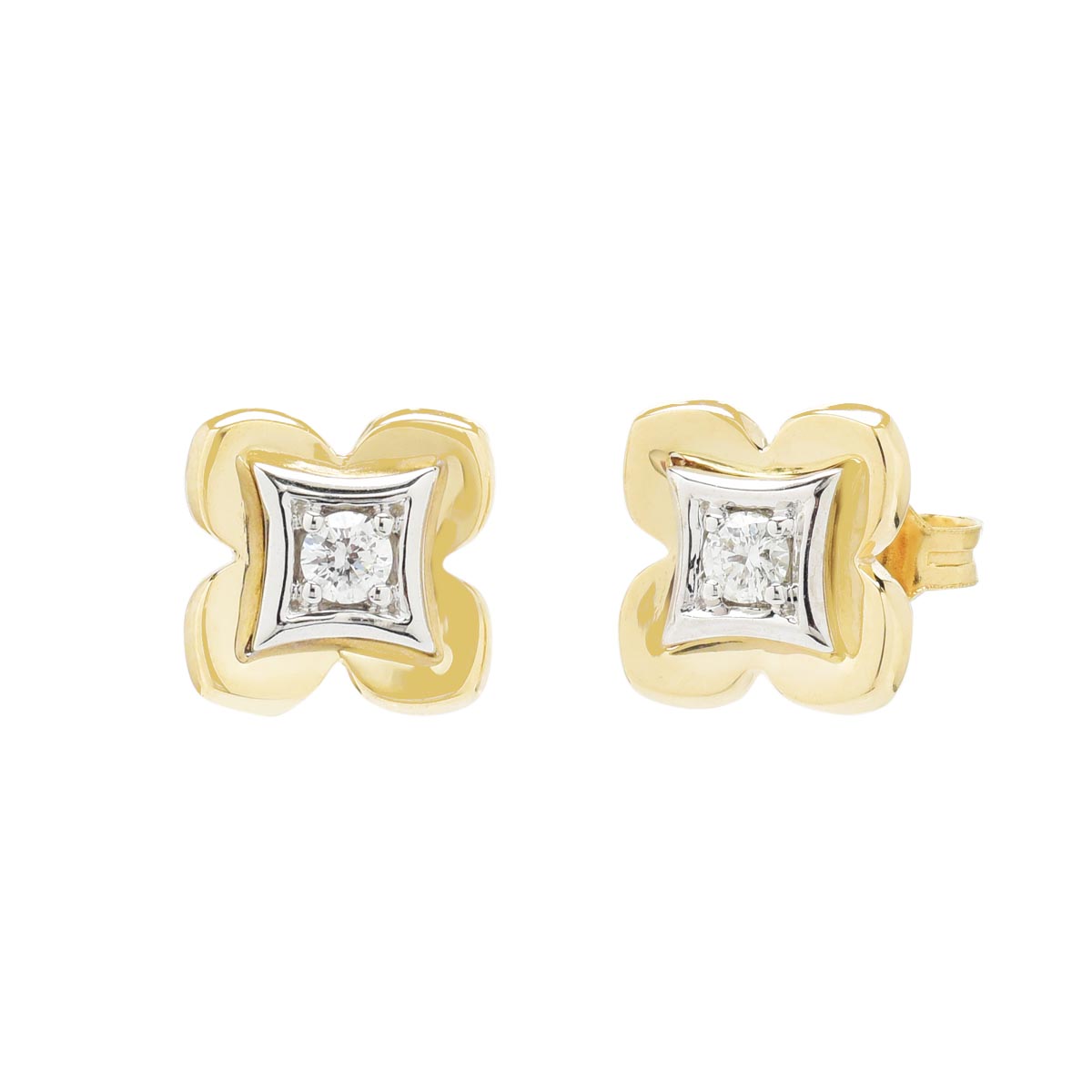 Northern Star Diamond Celestial Collection Earrings in 10kt Yellow and White Gold (1/10ct tw)