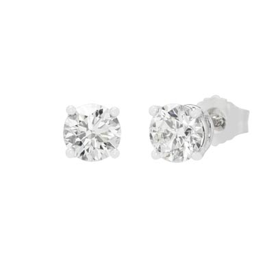Diamond Stud Earrings in 14kt White Gold (1ct tw)