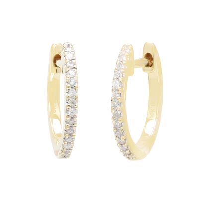 Diamond Hoops in 10kt Yellow Gold (1/10ct tw)
