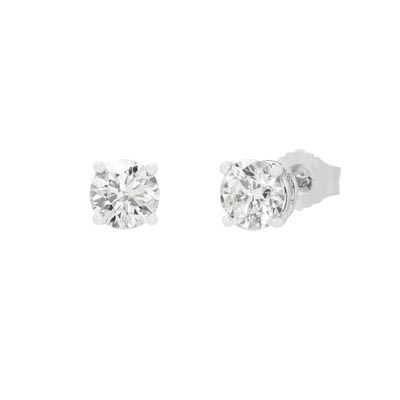 Diamond Stud Earrings in 14kt White Gold (1/4ct tw)