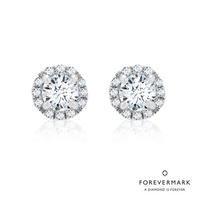 Forevermark Center of My Universe Diamond Halo Earrings in 18kt White Gold (3/8ct tw)