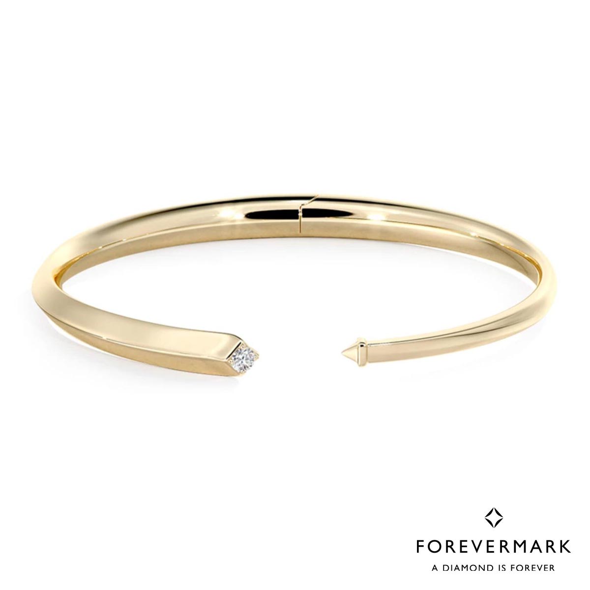 De Beers Forevermark Diamond Avaanti Closed Bangle in 18kt Yellow Gold (1/10ct)