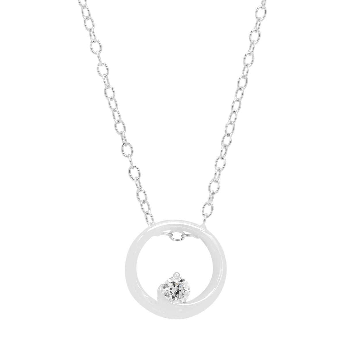 Northern Star Diamond Celestial Collection Necklace in Sterling Silver (1/10ct)
