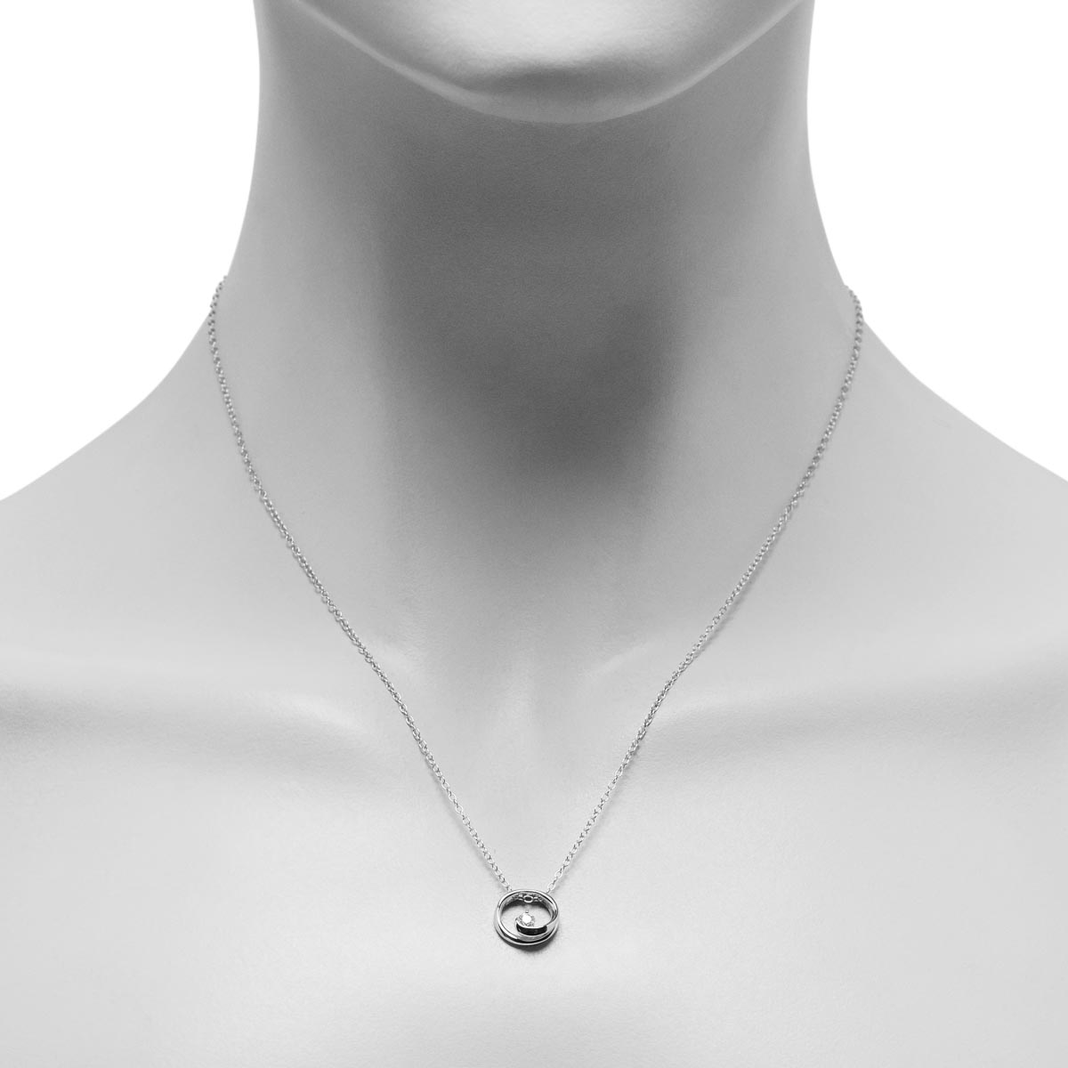 Northern Star Diamond Celestial Collection Necklace in Sterling Silver (1/10ct)