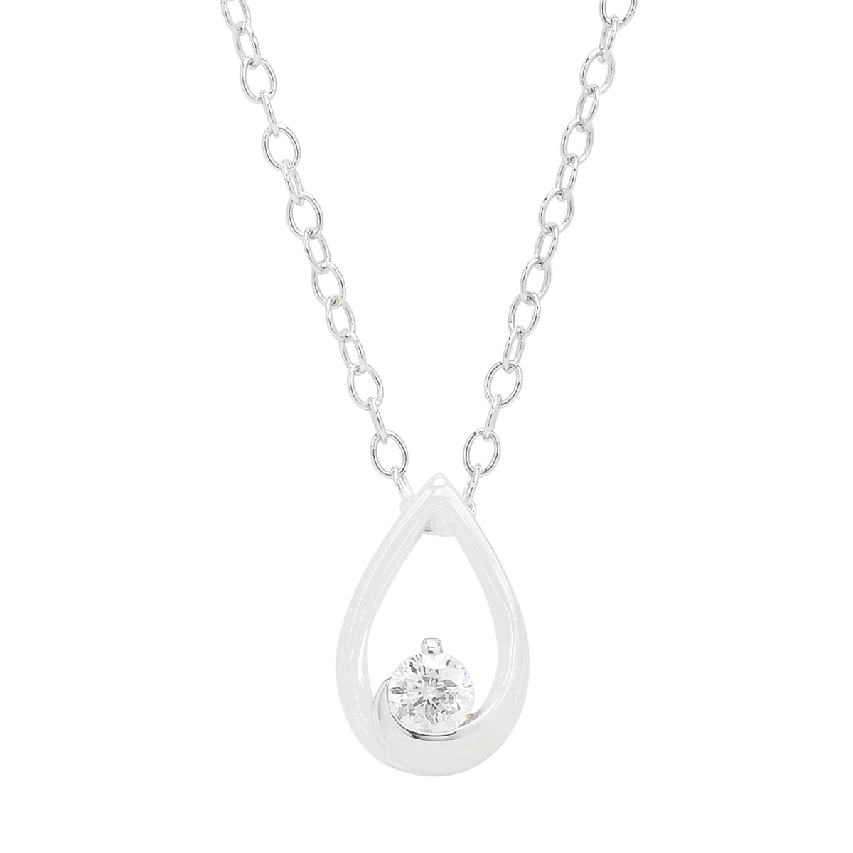Northern Star Diamond Embrace Collection Necklace in Sterling Silver (1/10ct)