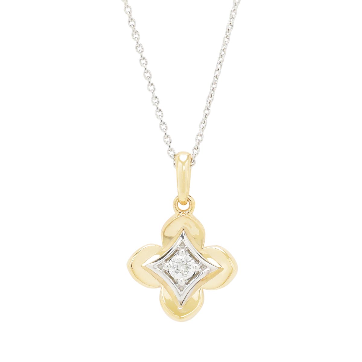 Northern Star Diamond Celestial Collection Necklace in 10kt Yellow and White Gold (1/10ct)