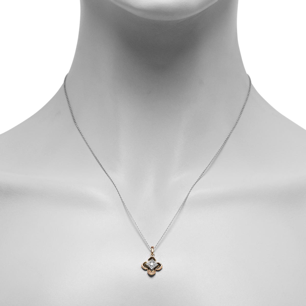 Northern Star Diamond Celestial Collection Necklace in 10kt Yellow and White Gold (1/10ct)