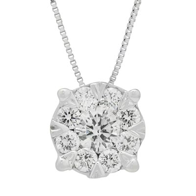 Lovebright Diamond Fashion Necklace in 14kt White Gold (1/3ct tw)