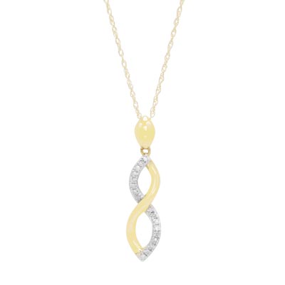 Diamond Twist Necklace in 10kt Yellow Gold (1/10ct tw)