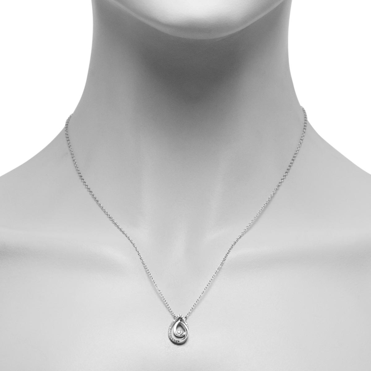 Northern Star Diamond Embrace Necklace in Sterling Silver (1/7ct tw)