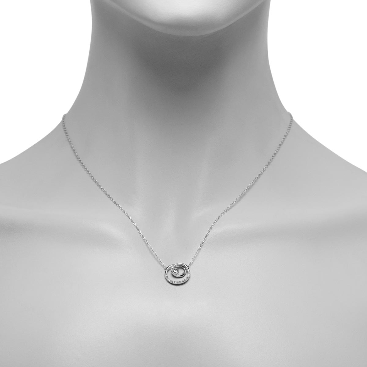 Northern Star Diamond Embrace Necklace in Sterling Silver (1/10ct tw)