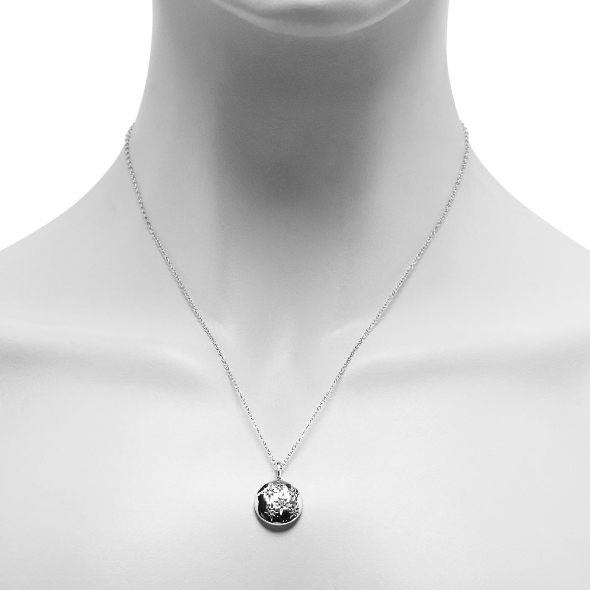 Northern Star Diamond Celestial Collection Necklace in Sterling Silver (1/10ct tw)