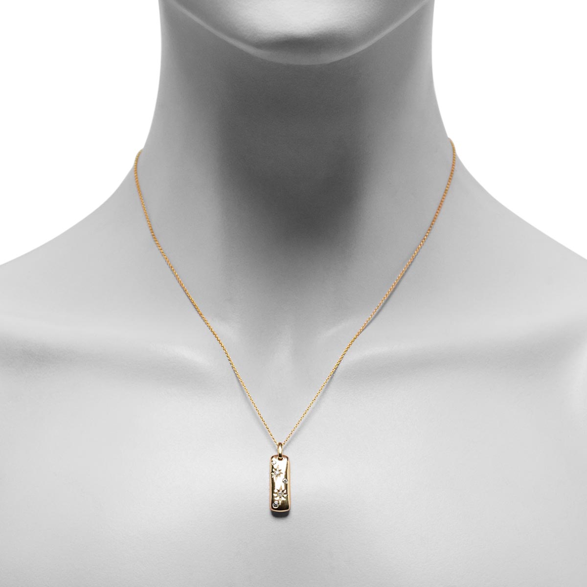 Northern Star Diamond Celestial Bar Necklace in 10kt Yellow Gold (1/10ct tw)