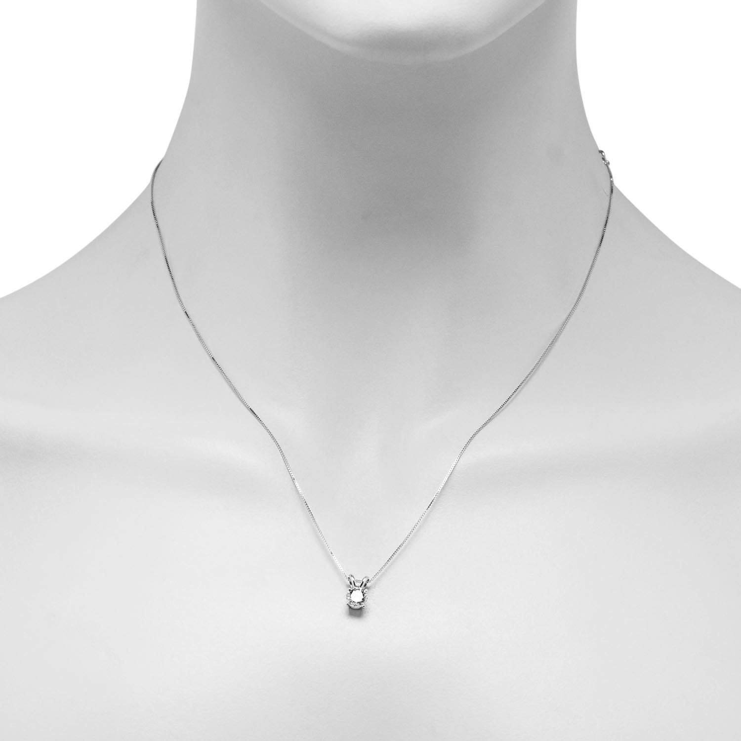 Diamond Solitaire Necklace in 14kt White Gold (1/2ct)