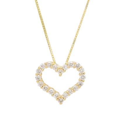 Diamond Heart Necklace in 14kt Yellow Gold (1/4ct tw)