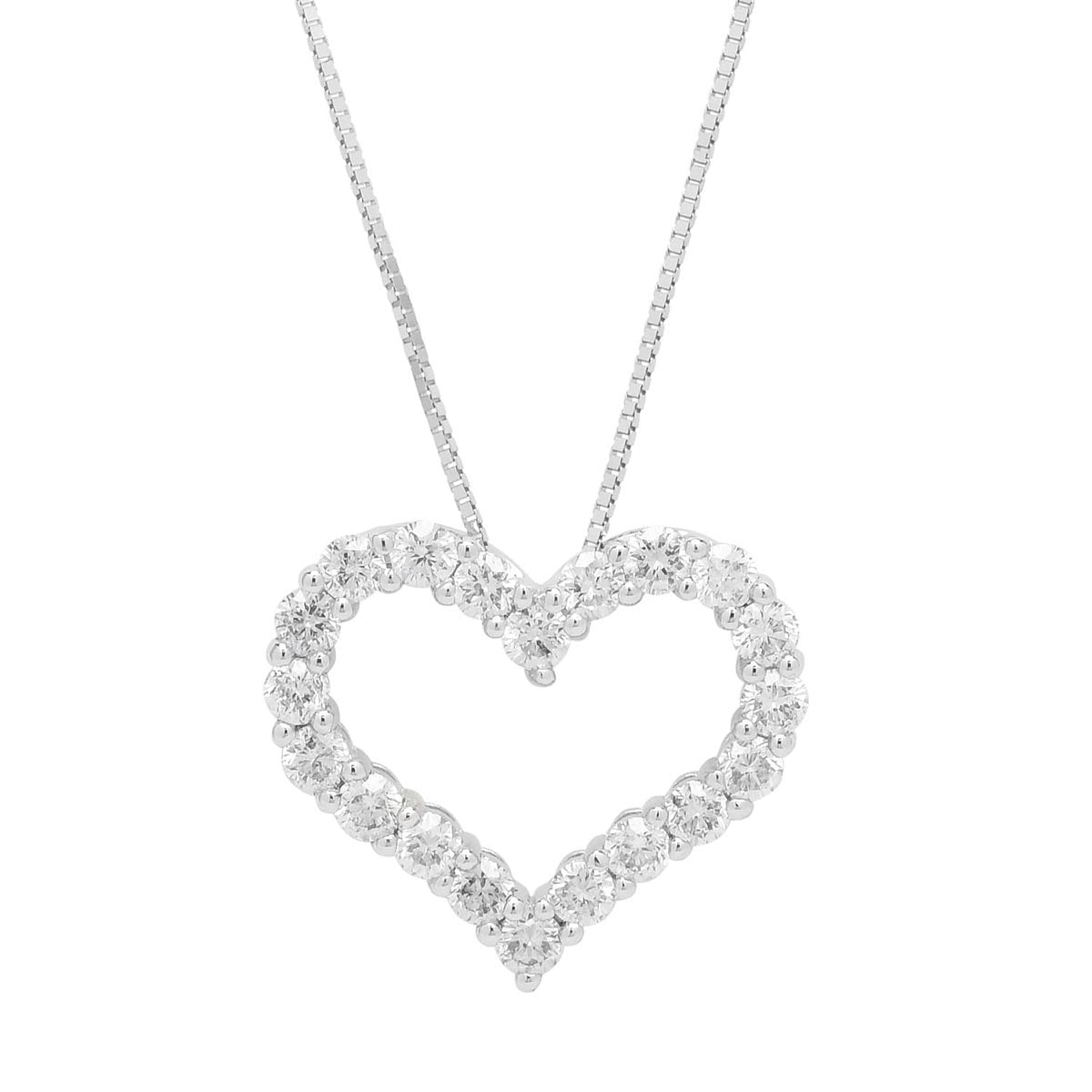 Diamond Heart Necklace in 14kt White Gold (1/2ct tw)