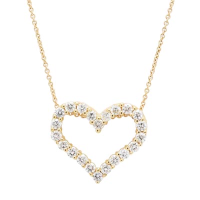 Diamond Heart Necklace in 14kt Yellow Gold (3/8ct tw)