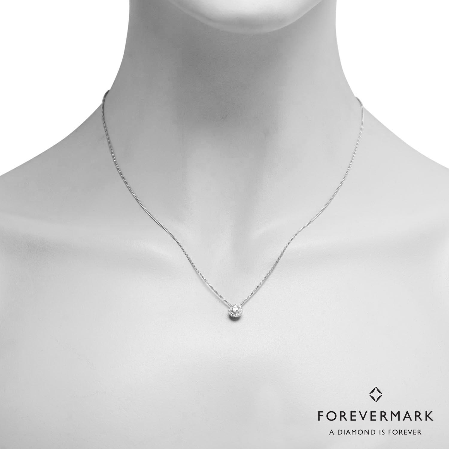 Forevermark Center of My Universe Diamond Halo Necklace in 18kt White Gold (1/3ct tw)