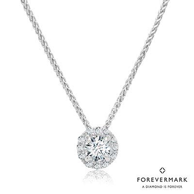 Forevermark Center of My Universe Diamond Halo Necklace in 18kt  White Gold (1/5ct tw)
