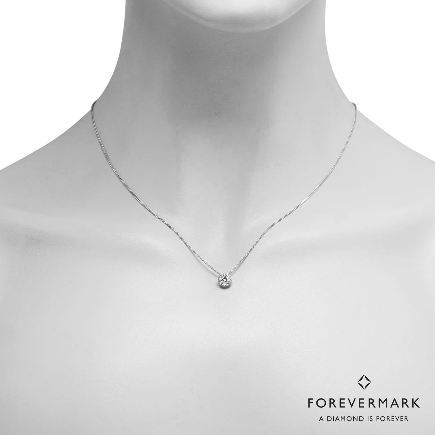Forevermark Center of My Universe Diamond Halo Necklace in 18kt White Gold (3/8ct tw)