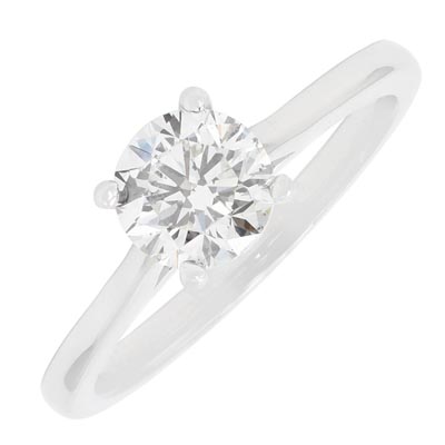 Diamond Solitaire Ring in 14kt White Gold (1ct)