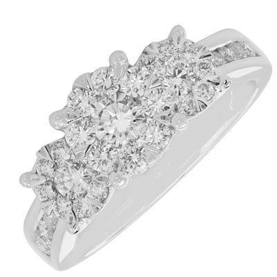 Lovebright Diamond Engagement Ring in 14kt White Gold (1cttw)
