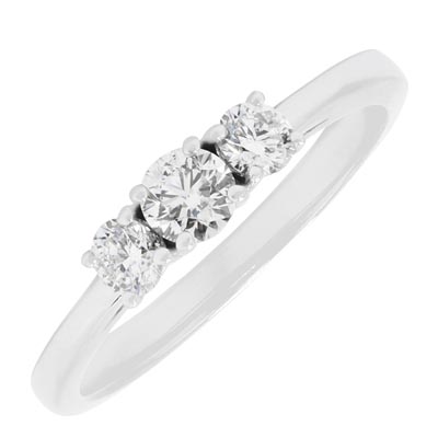 Diamond Three Stone Engagement Ring in 14kt White Gold (1/2ct tw)