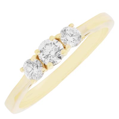 Diamond Three Stone Engagement Ring in 14kt Yellow Gold (1/2ct tw)