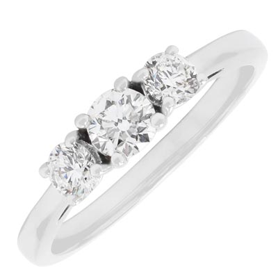 Diamond Three Stone Engagement Ring in 14kt White Gold (3/4ct tw)
