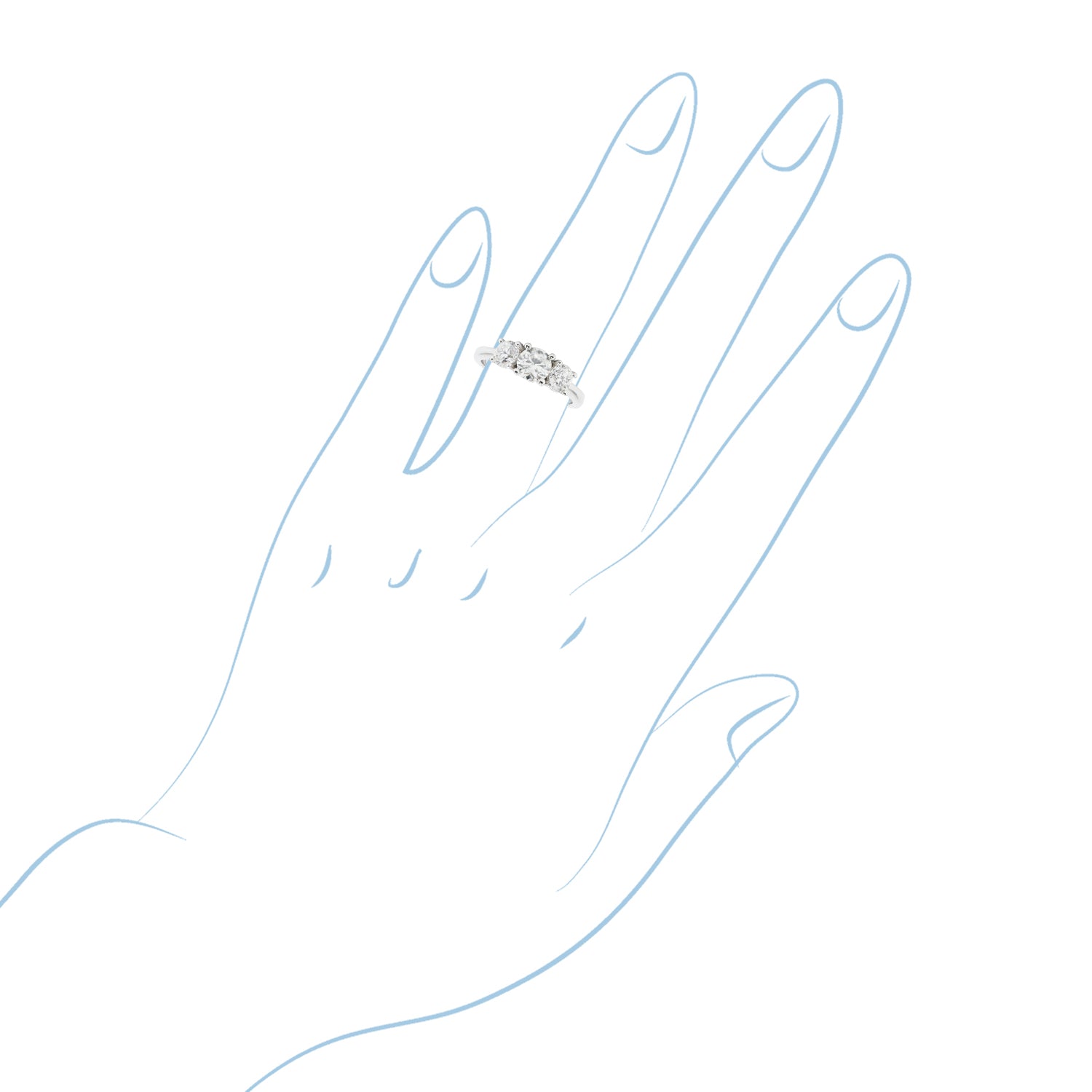 Diamond Three Stone Engagement Ring in Platinum (1 1/2ct tw)