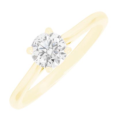 Diamond Solitaire Engagement Ring in 14kt Yellow Gold (3/4ct)