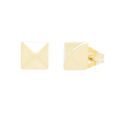 Pyramid Stud Earring in 14kt Yellow Gold