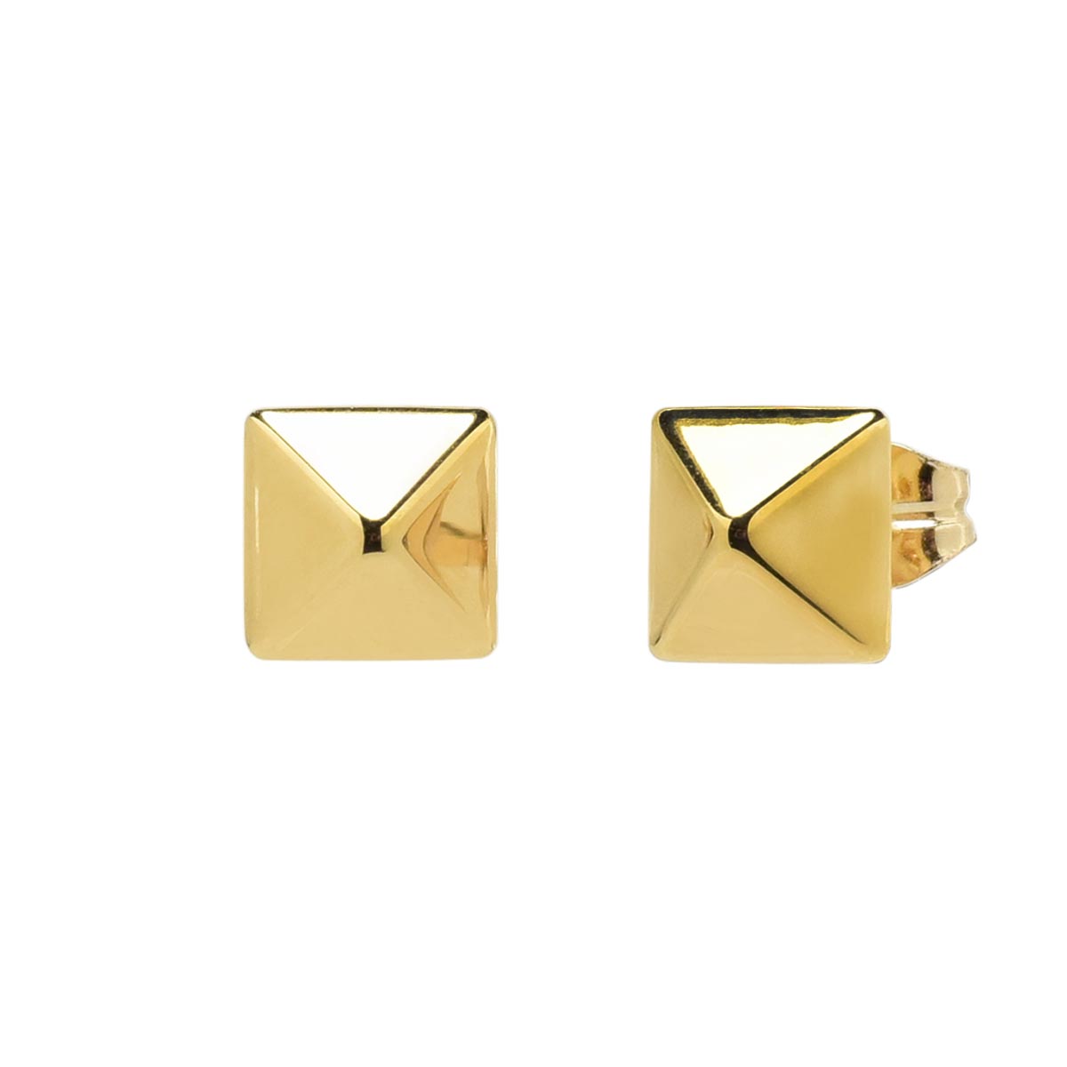 Pyramid Stud Earring in 14kt Yellow Gold
