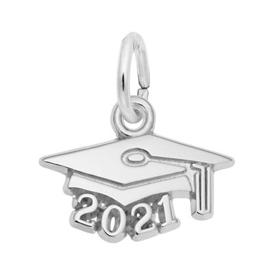 Rembrandt 2021 Graduation Cap Charm in Sterling Silver