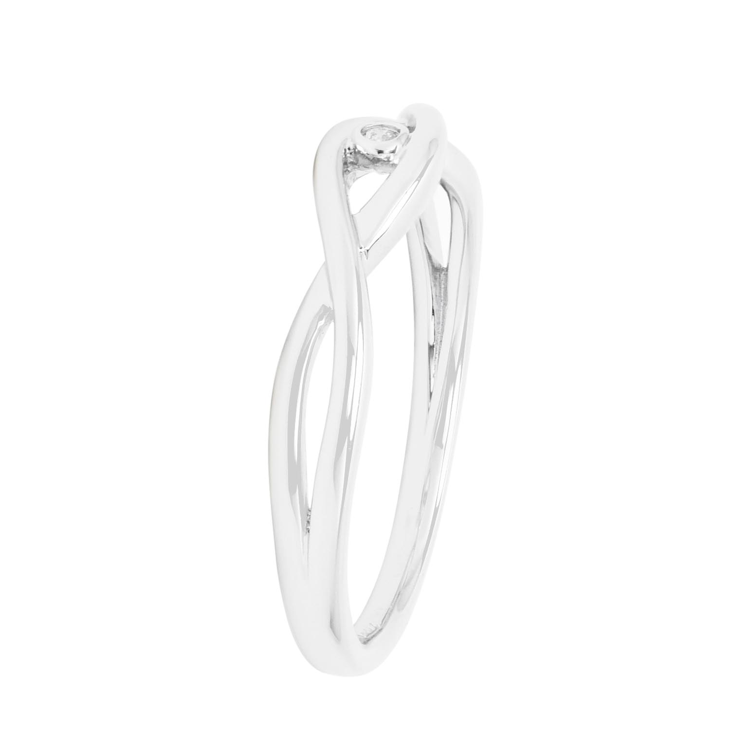 Diamond Twist Ring in Sterling Silver (.01ct)