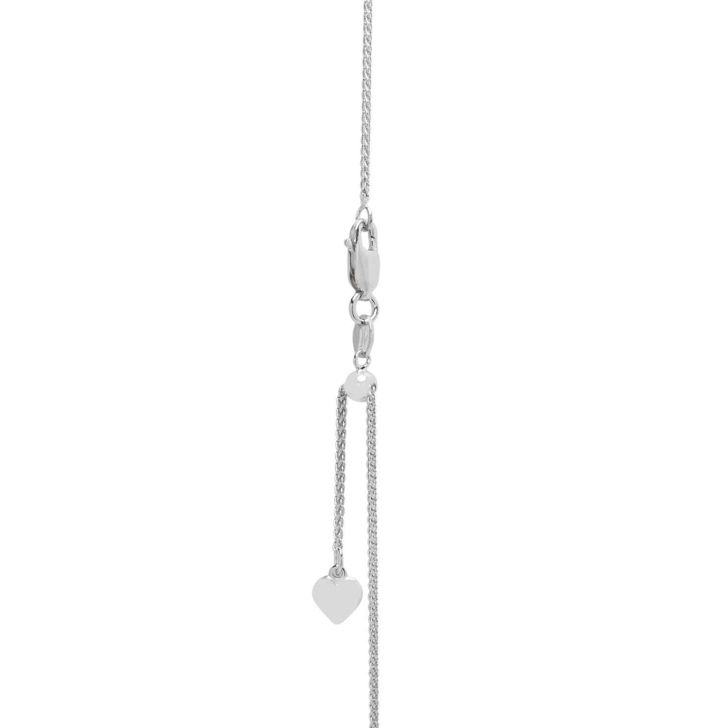 Adjustable Wheat Chain in Sterling Silver (26inches and 1mm wide)