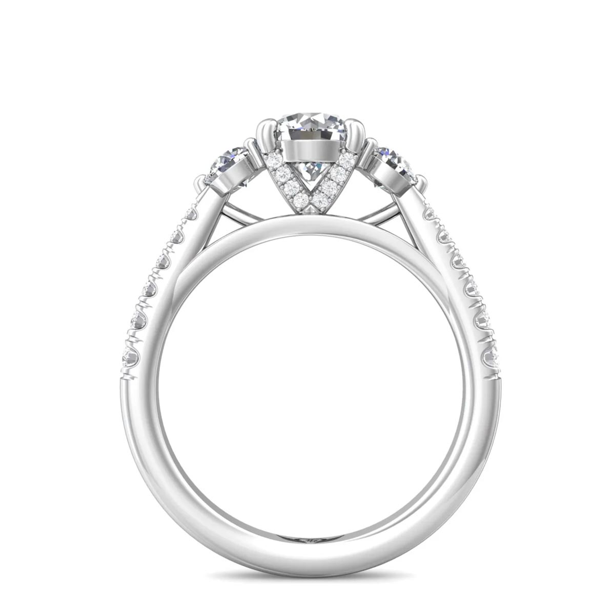 Martin Flyer Diamond Engagement Ring Setting in 14kt White Gold (5/8ct tw)