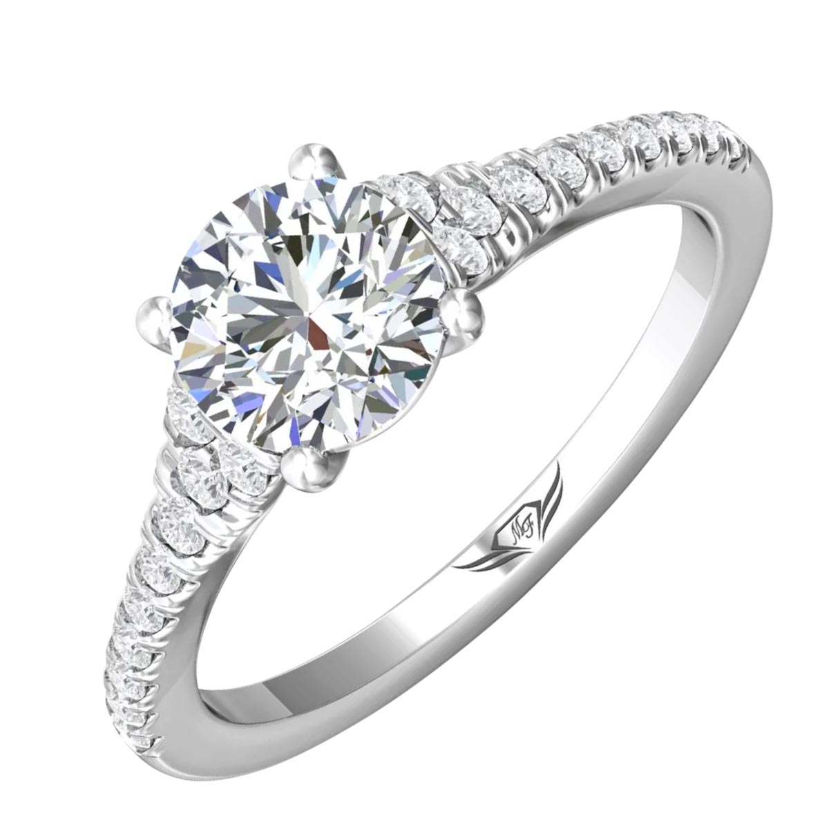 Martin Flyer Diamond Engagement Ring Setting in 14kt White Gold (1/4ct tw)