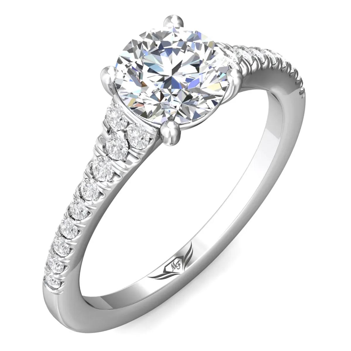 Martin Flyer Diamond Engagement Ring Setting in 14kt White Gold (1/4ct tw)