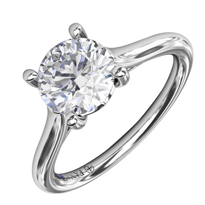 Fana Classic Cathedral Solitaire Engagement Ring Setting in 14kt White Gold (.02ct tw)