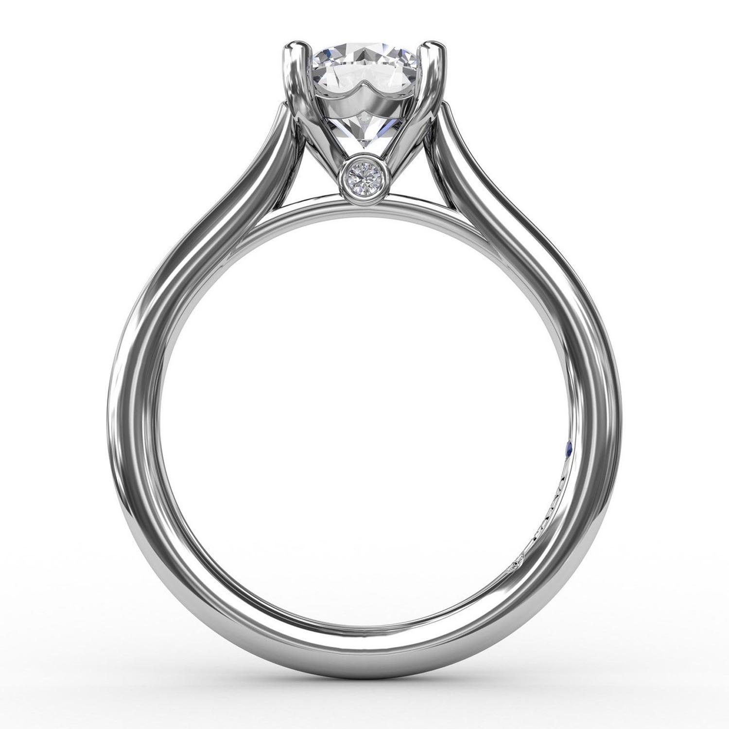 Fana Classic Cathedral Solitaire Engagement Ring Setting in 14kt White Gold (.02ct tw)