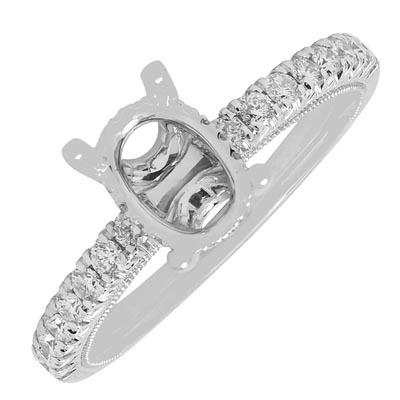 Diamond Engagement Ring Setting in 14kt White Gold (1/3ct tw)