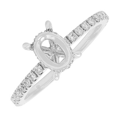 Diamond Engagement Ring Hidden Halo Setting in 14kt White Gold (1/4ct tw)