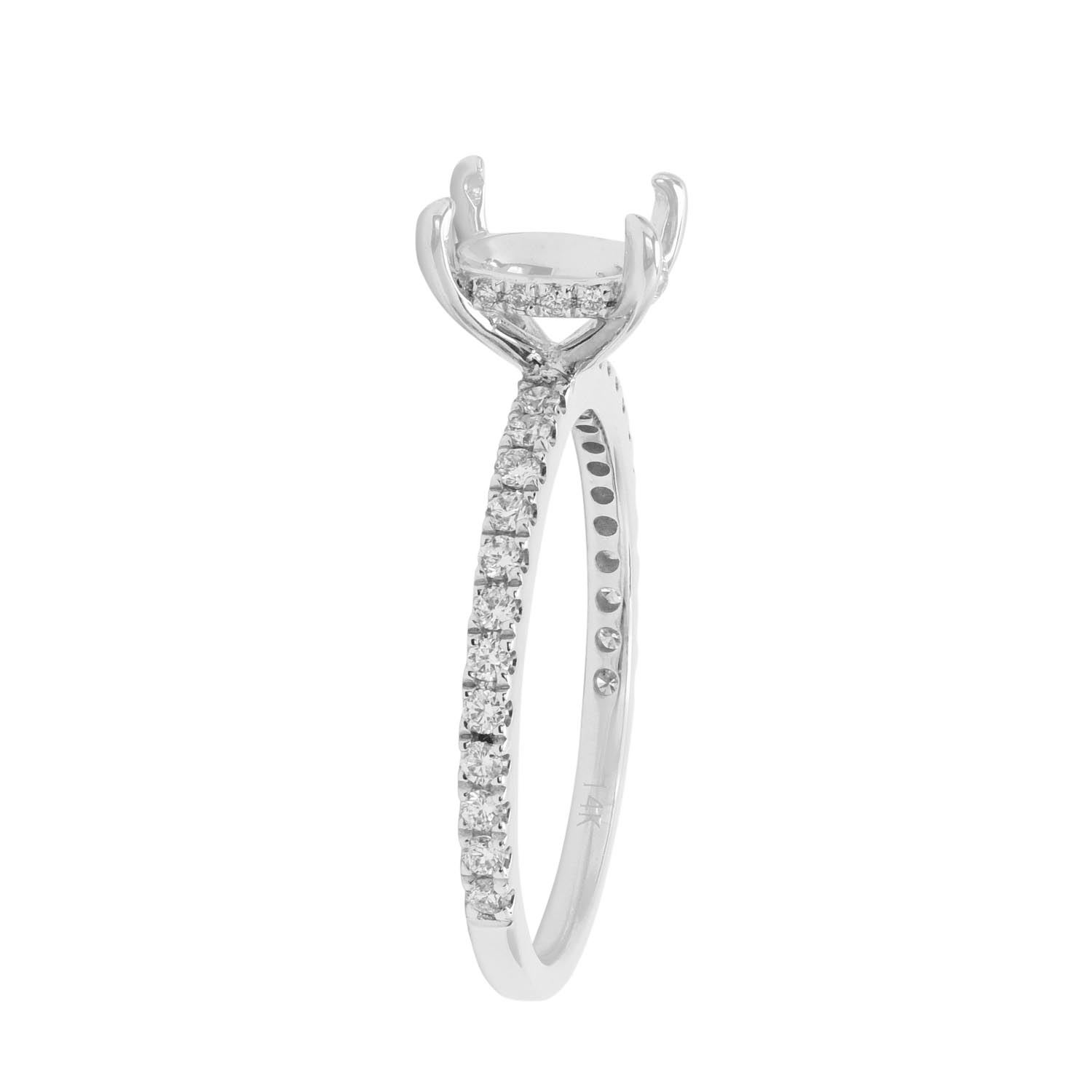 Diamond Engagement Ring Hidden Halo Setting in 14kt White Gold (1/4ct tw)