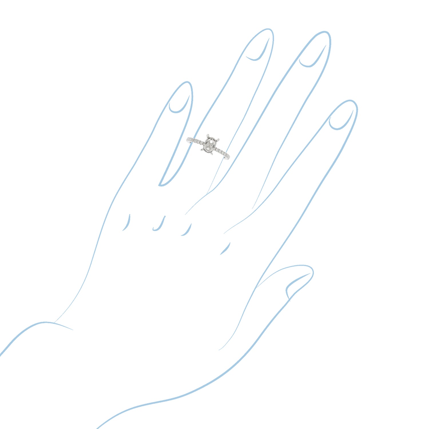 Diamond Engagement Ring Hidden Halo Setting in 14kt White Gold (1/4ct tw)