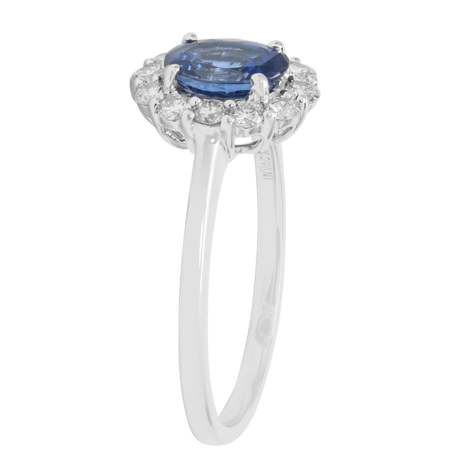 Oval Sapphire Ring in 14kt White Gold with Diamonds (1/3ct tw)