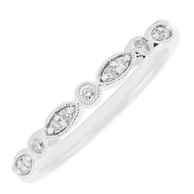 Estate Diamond Wedding Band in 14kt White Gold (1/10ct tw)