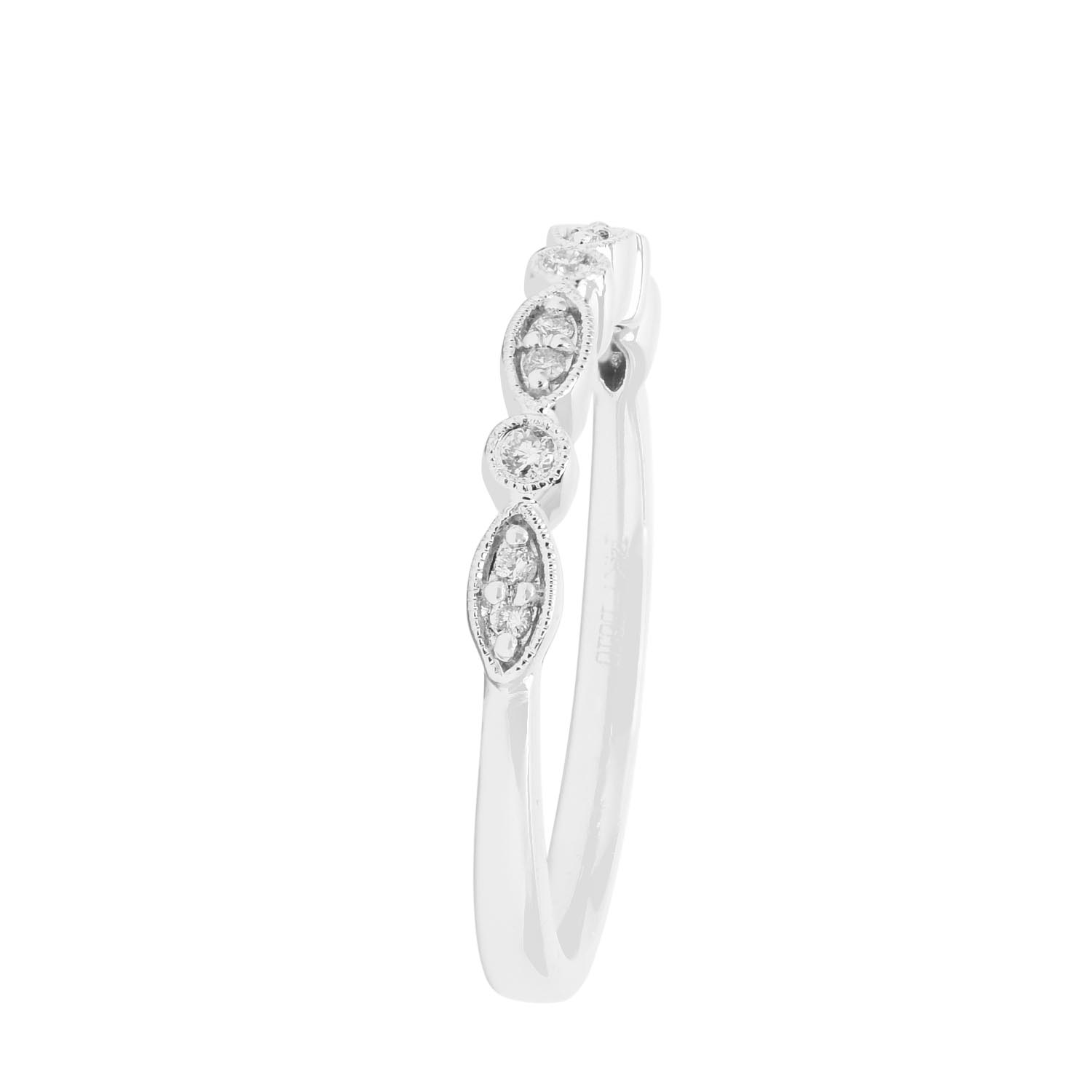 Estate Diamond Wedding Band in 14kt White Gold (1/10ct tw)