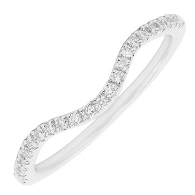 Diamond Curved Wedding Band in 14kt White Gold (1/4ct tw)