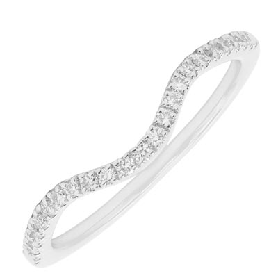Diamond Curved Wedding Band in 14kt White Gold (1/7ct tw)